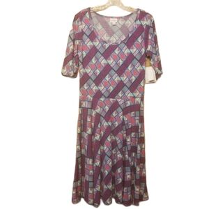 Lularoe | Women's Geometric Print Nicole Style Dress (Size Large)